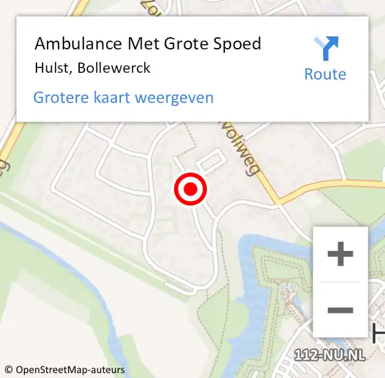 Locatie op kaart van de 112 melding: Ambulance Met Grote Spoed Naar Hulst, Bollewerck op 7 april 2016 10:23