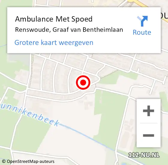 Locatie op kaart van de 112 melding: Ambulance Met Spoed Naar Renswoude, Graaf van Bentheimlaan op 7 april 2016 10:26