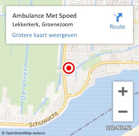 Locatie op kaart van de 112 melding: Ambulance Met Spoed Naar Lekkerkerk, Groenezoom op 7 april 2016 11:39
