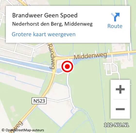 Locatie op kaart van de 112 melding: Brandweer Geen Spoed Naar Nederhorst den Berg, Middenweg op 7 april 2016 12:06