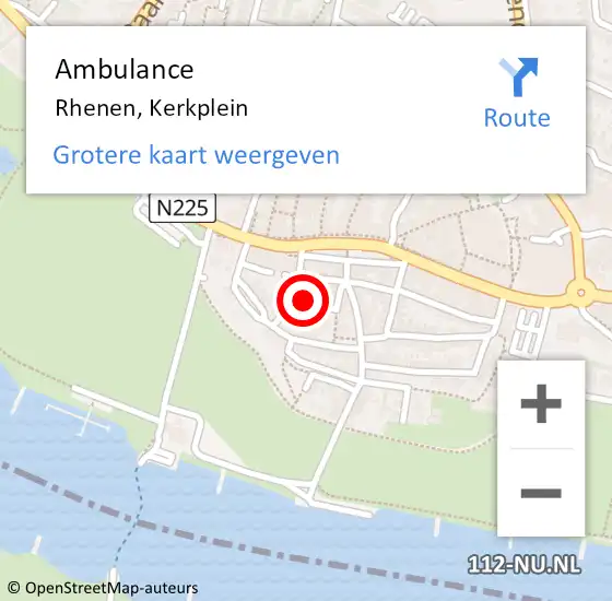 Locatie op kaart van de 112 melding: Ambulance Rhenen, Kerkplein op 7 april 2016 12:54