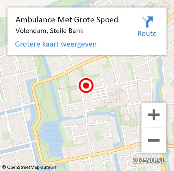 Locatie op kaart van de 112 melding: Ambulance Met Grote Spoed Naar Volendam, Steile Bank op 7 april 2016 18:28