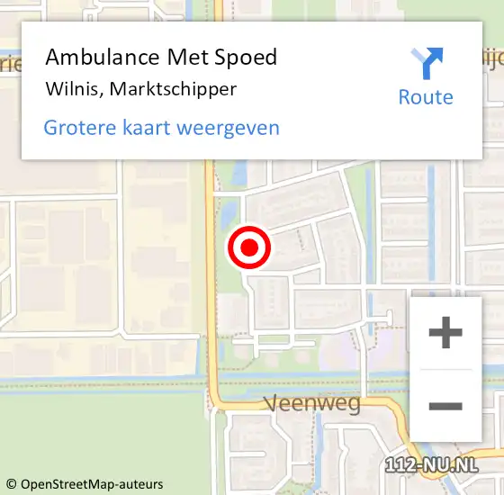 Locatie op kaart van de 112 melding: Ambulance Met Spoed Naar Wilnis, Marktschipper op 7 april 2016 19:40