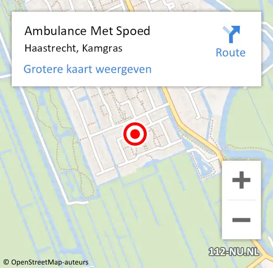 Locatie op kaart van de 112 melding: Ambulance Met Spoed Naar Haastrecht, Kamgras op 7 april 2016 20:43