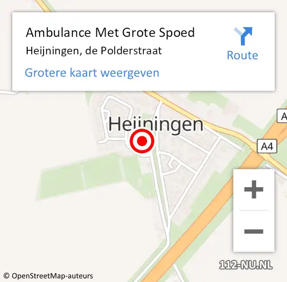 Locatie op kaart van de 112 melding: Ambulance Met Grote Spoed Naar Heijningen, de Polderstraat op 7 april 2016 21:36