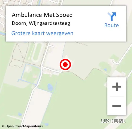 Locatie op kaart van de 112 melding: Ambulance Met Spoed Naar Doorn, Wijngaardsesteeg op 7 april 2016 21:48