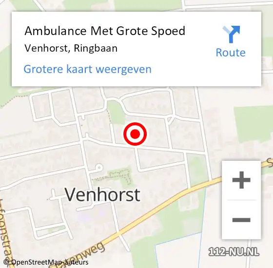 Locatie op kaart van de 112 melding: Ambulance Met Grote Spoed Naar Venhorst, Ringbaan op 8 april 2016 07:49