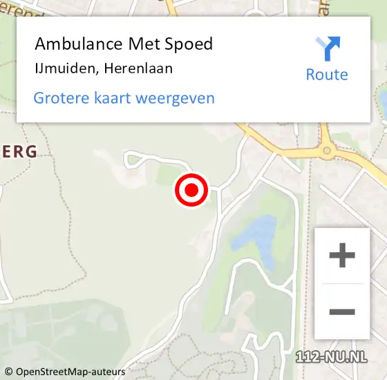 Locatie op kaart van de 112 melding: Ambulance Met Spoed Naar IJmuiden, Herenlaan op 8 april 2016 08:26