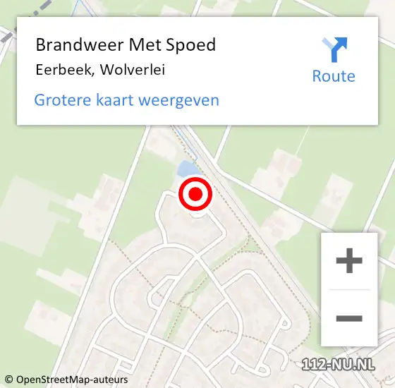 Locatie op kaart van de 112 melding: Brandweer Met Spoed Naar Eerbeek, Wolverlei op 8 april 2016 08:38