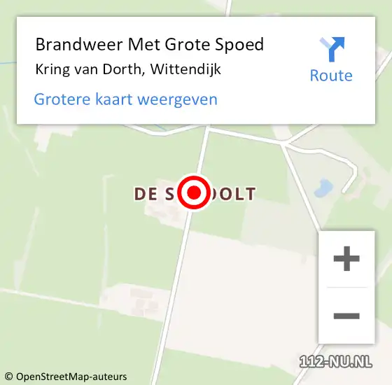 Locatie op kaart van de 112 melding: Brandweer Met Grote Spoed Naar Kring van Dorth, Wittendijk op 8 april 2016 09:46