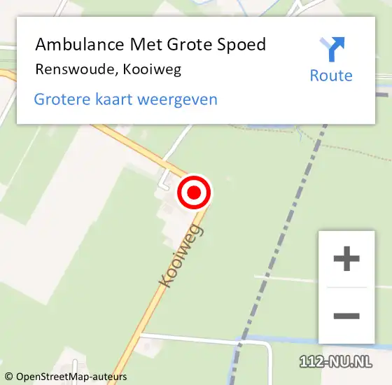 Locatie op kaart van de 112 melding: Ambulance Met Grote Spoed Naar Renswoude, Kooiweg op 8 april 2016 10:10