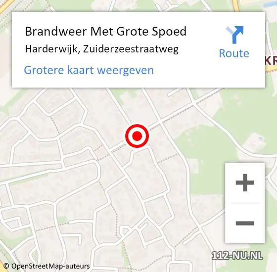 Locatie op kaart van de 112 melding: Brandweer Met Grote Spoed Naar Harderwijk, Zuiderzeestraatweg op 8 april 2016 11:13