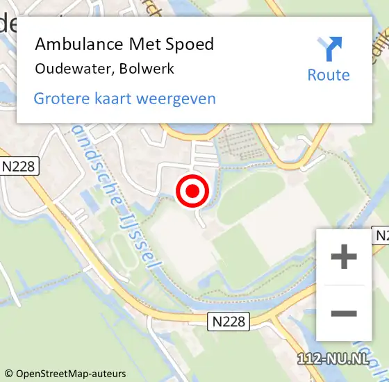 Locatie op kaart van de 112 melding: Ambulance Met Spoed Naar Oudewater, Bolwerk op 8 april 2016 11:29