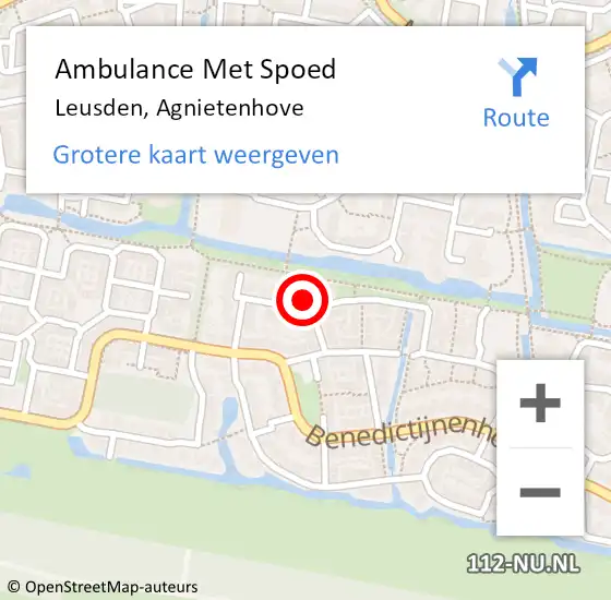 Locatie op kaart van de 112 melding: Ambulance Met Spoed Naar Leusden, Agnietenhove op 11 december 2013 11:15