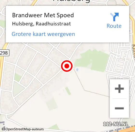 Locatie op kaart van de 112 melding: Brandweer Met Spoed Naar Hulsberg, Raadhuisstraat op 8 april 2016 14:01