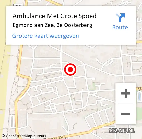 Locatie op kaart van de 112 melding: Ambulance Met Grote Spoed Naar Egmond aan Zee, 3e Oosterberg op 8 april 2016 14:15