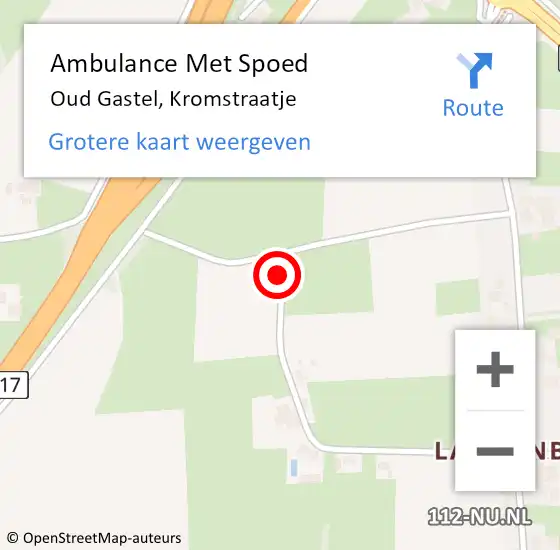 Locatie op kaart van de 112 melding: Ambulance Met Spoed Naar Oud Gastel, Kromstraatje op 8 april 2016 14:58