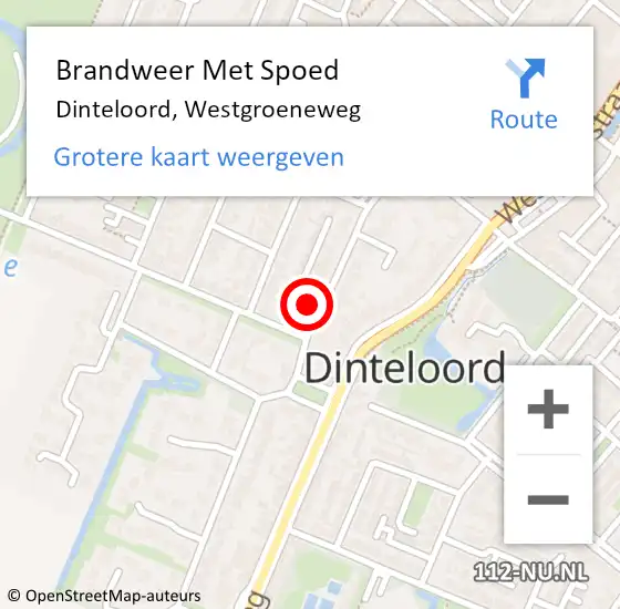 Locatie op kaart van de 112 melding: Brandweer Met Spoed Naar Dinteloord, Westgroeneweg op 8 april 2016 15:28