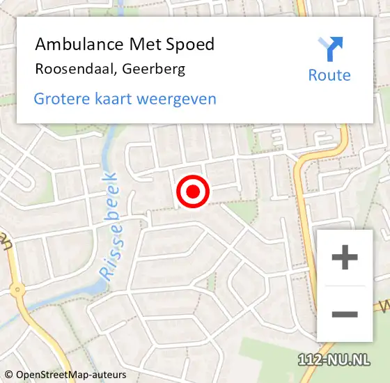 Locatie op kaart van de 112 melding: Ambulance Met Spoed Naar Roosendaal, Geerberg op 8 april 2016 15:47