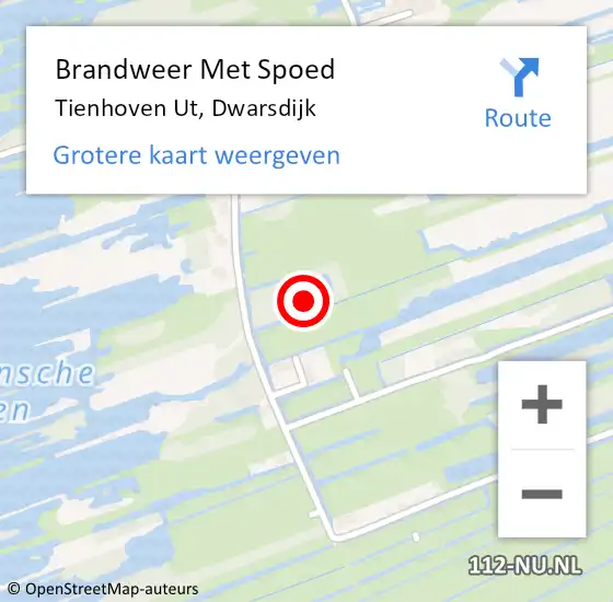 Locatie op kaart van de 112 melding: Brandweer Met Spoed Naar Tienhoven UT, Dwarsdijk op 8 april 2016 16:13