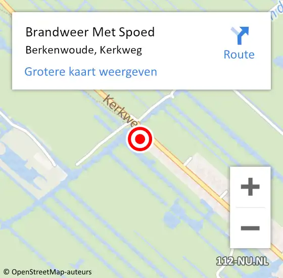 Locatie op kaart van de 112 melding: Brandweer Met Spoed Naar Berkenwoude, Kerkweg op 8 april 2016 16:22