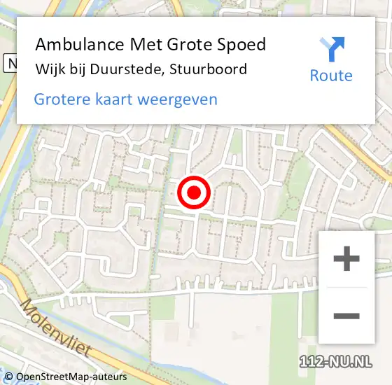 Locatie op kaart van de 112 melding: Ambulance Met Grote Spoed Naar Wijk bij Duurstede, Stuurboord op 15 september 2013 18:14