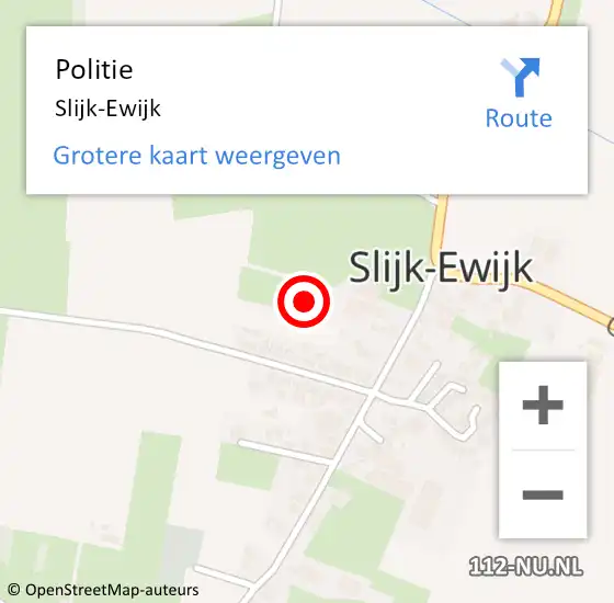 Locatie op kaart van de 112 melding: Politie Slijk-Ewijk op 8 april 2016 20:04