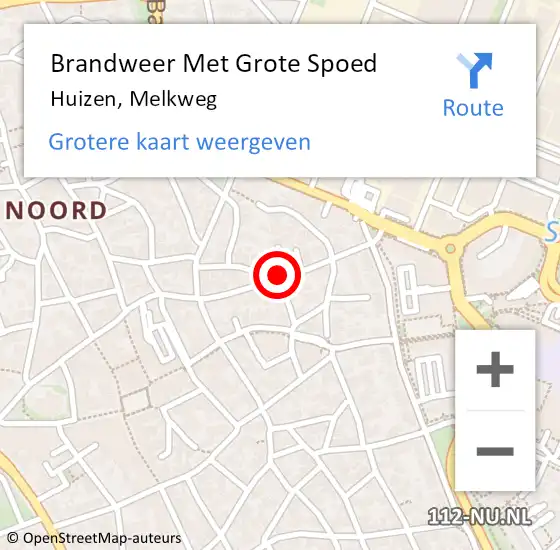 Locatie op kaart van de 112 melding: Brandweer Met Grote Spoed Naar Huizen, Melkweg op 8 april 2016 20:16