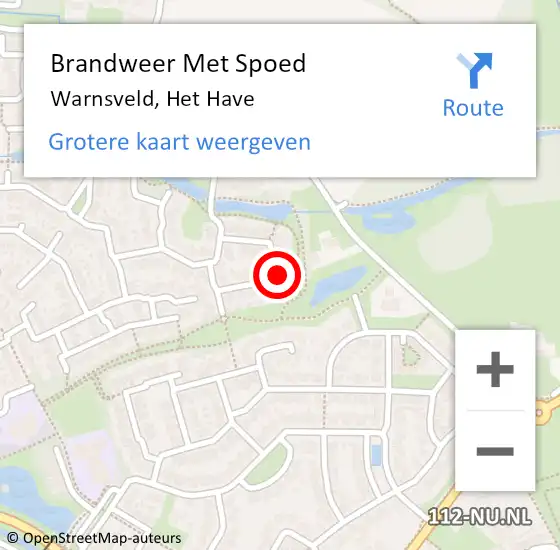 Locatie op kaart van de 112 melding: Brandweer Met Spoed Naar Warnsveld, Het Have op 8 april 2016 22:29