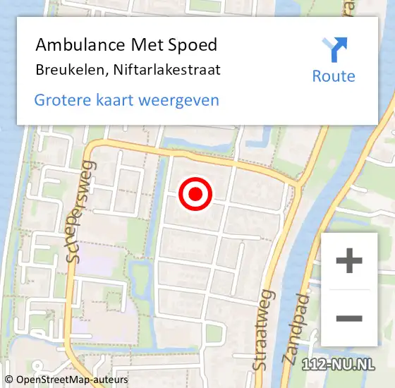 Locatie op kaart van de 112 melding: Ambulance Met Spoed Naar Breukelen, Niftarlakestraat op 8 april 2016 23:31