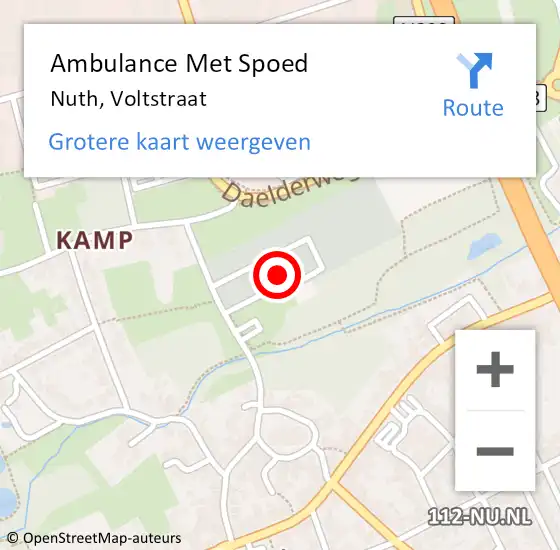 Locatie op kaart van de 112 melding: Ambulance Met Spoed Naar Nuth, Voltstraat op 9 april 2016 01:34