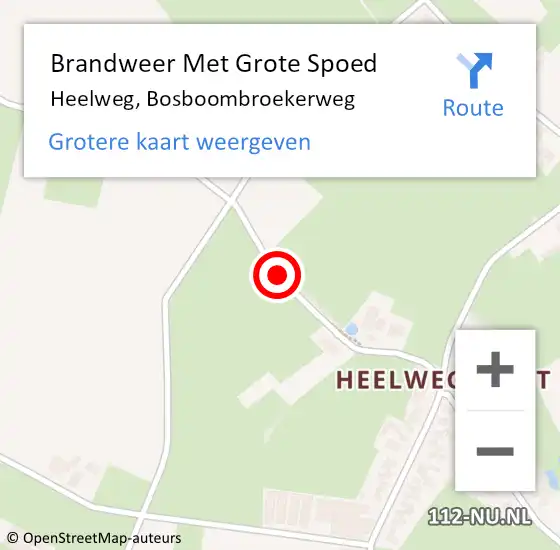 Locatie op kaart van de 112 melding: Brandweer Met Grote Spoed Naar Heelweg, Bosboombroekerweg op 11 december 2013 12:13