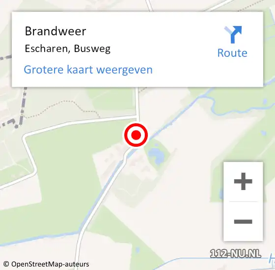 Locatie op kaart van de 112 melding: Brandweer Escharen, Busweg op 9 april 2016 10:11