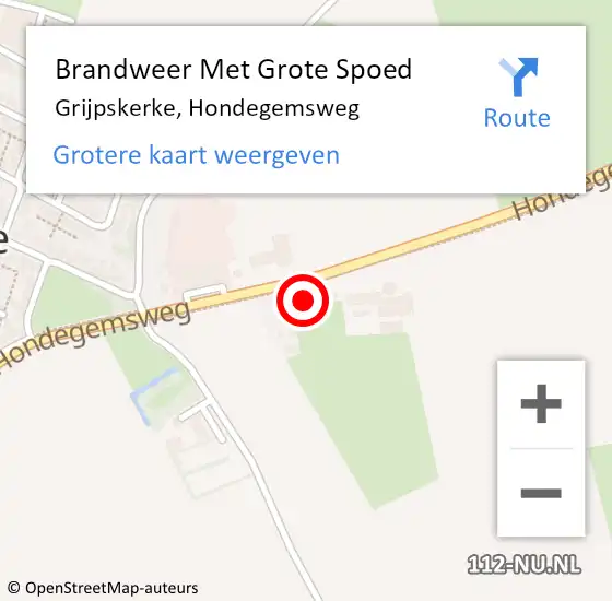 Locatie op kaart van de 112 melding: Brandweer Met Grote Spoed Naar Grijpskerke, Hondegemsweg op 9 april 2016 12:02