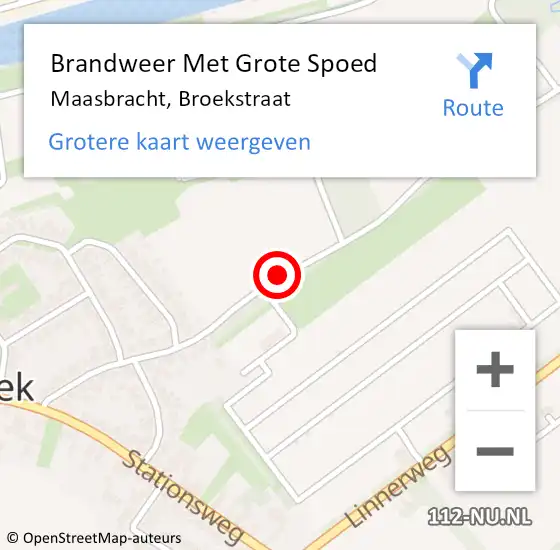 Locatie op kaart van de 112 melding: Brandweer Met Grote Spoed Naar Maasbracht, Broekstraat op 9 april 2016 13:16