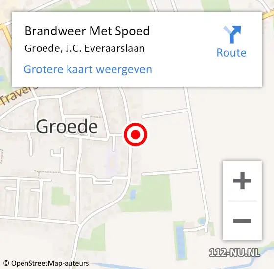 Locatie op kaart van de 112 melding: Brandweer Met Spoed Naar Groede, J.C. Everaarslaan op 9 april 2016 13:50