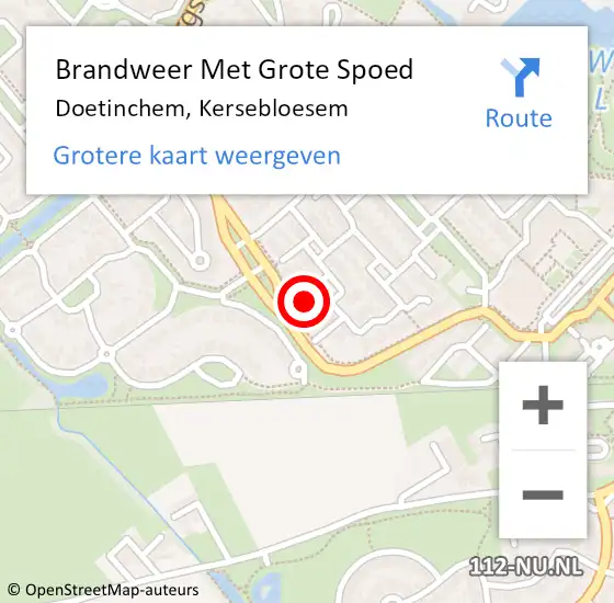 Locatie op kaart van de 112 melding: Brandweer Met Grote Spoed Naar Doetinchem, Kersebloesem op 9 april 2016 14:54