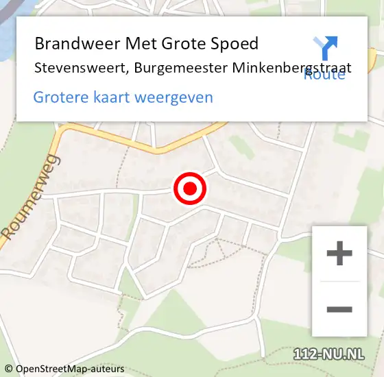 Locatie op kaart van de 112 melding: Brandweer Met Grote Spoed Naar Stevensweert, Burgemeester Minkenbergstraat op 9 april 2016 15:49