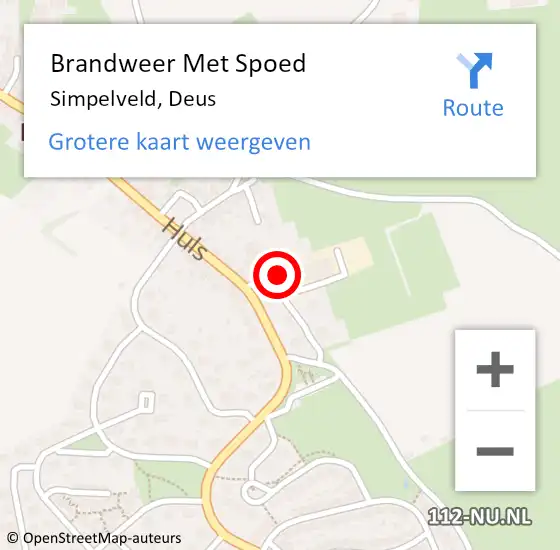 Locatie op kaart van de 112 melding: Brandweer Met Spoed Naar Simpelveld, Deus op 9 april 2016 16:36