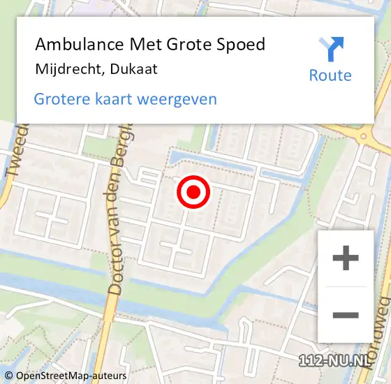 Locatie op kaart van de 112 melding: Ambulance Met Grote Spoed Naar Mijdrecht, Dukaat op 9 april 2016 17:20