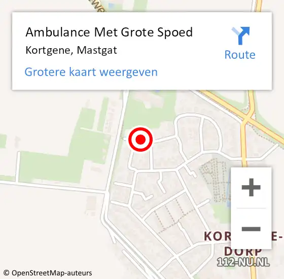 Locatie op kaart van de 112 melding: Ambulance Met Grote Spoed Naar Kortgene, Mastgat op 9 april 2016 17:58