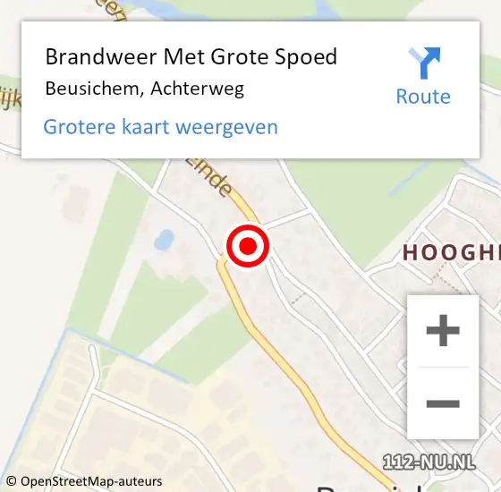 Locatie op kaart van de 112 melding: Brandweer Met Grote Spoed Naar Beusichem, Achterweg op 9 april 2016 18:39