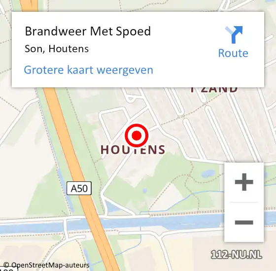 Locatie op kaart van de 112 melding: Brandweer Met Spoed Naar Son, Houtens op 9 april 2016 18:45