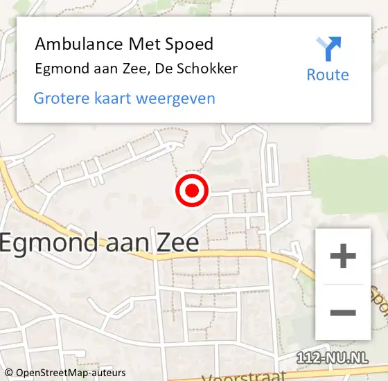 Locatie op kaart van de 112 melding: Ambulance Met Spoed Naar Egmond aan Zee, De Schokker op 9 april 2016 20:25