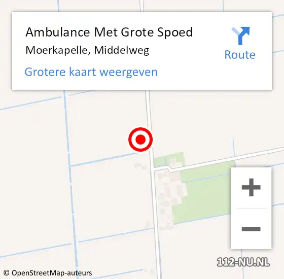 Locatie op kaart van de 112 melding: Ambulance Met Grote Spoed Naar Moerkapelle, Middelweg op 9 april 2016 21:14