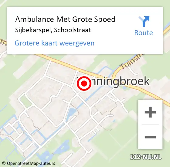 Locatie op kaart van de 112 melding: Ambulance Met Grote Spoed Naar Sijbekarspel, Schoolstraat op 10 april 2016 04:23