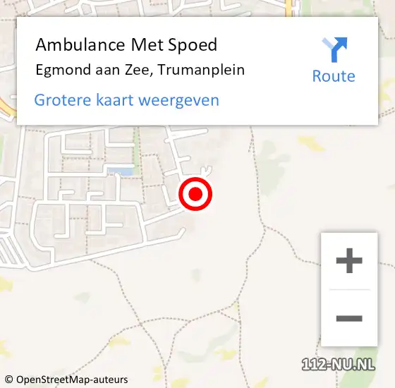 Locatie op kaart van de 112 melding: Ambulance Met Spoed Naar Egmond aan Zee, Trumanplein op 10 april 2016 05:42