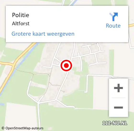 Locatie op kaart van de 112 melding: Politie Altforst op 10 april 2016 07:43