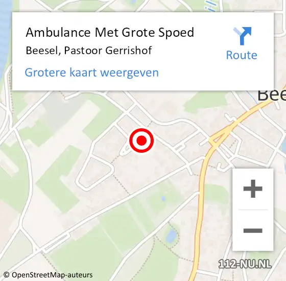 Locatie op kaart van de 112 melding: Ambulance Met Grote Spoed Naar Beesel, Pastoor Gerrishof op 10 april 2016 10:04