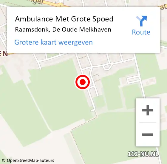 Locatie op kaart van de 112 melding: Ambulance Met Grote Spoed Naar Raamsdonk, De Oude Melkhaven op 10 april 2016 10:12